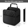 imageAccmor Car Trash Can Small Garbage Bag for Car with Support Plate Hanging Auto Organizer Storage Pockets Portable Automotive Garbage Bin with 60 Pcs Trash Bags Vehicle Dustbin for SUV Truck VanBlack