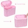 imageAccmor Car Trash Can with Lid Leakproof Vehicle Garbage Organizer Holder Bin with 60 Pcs Trash Bags Mini Auto Dustbin Interior Accessories Storage Container for SUV Office HomePinkPink Rhinestone