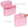 imageAccmor Car Trash Can with Lid Leakproof Vehicle Garbage Organizer Holder Bin with 60 Pcs Trash Bags Mini Auto Dustbin Interior Accessories Storage Container for SUV Office HomePink
