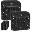imageAccmor Car Trash Can with Lid Leakproof Vehicle Garbage Organizer Holder Bin with 60 Pcs Trash Bags Mini Auto Dustbin Interior Accessories Storage Container for SUV Office HomeBlackBlack Rhinestone