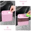 imageAccmor Car Trash Can with Lid Leakproof Vehicle Garbage Organizer Holder Bin with 60 Pcs Trash Bags Mini Auto Dustbin Interior Accessories Storage Container for SUV Office HomePinkPink Rhinestone