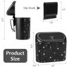 imageAccmor Car Trash Can with Lid Leakproof Vehicle Garbage Organizer Holder Bin with 60 Pcs Trash Bags Mini Auto Dustbin Interior Accessories Storage Container for SUV Office HomeCarbon FibreBlack Rhinestone