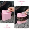imageAccmor Car Trash Can with Lid Leakproof Vehicle Garbage Organizer Holder Bin with 60 Pcs Trash Bags Mini Auto Dustbin Interior Accessories Storage Container for SUV Office HomePink