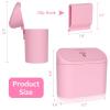imageAccmor Car Trash Can with Lid Leakproof Vehicle Garbage Organizer Holder Bin with 60 Pcs Trash Bags Mini Auto Dustbin Interior Accessories Storage Container for SUV Office HomePink