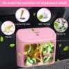 imageAccmor Car Trash Can with Lid Leakproof Vehicle Garbage Organizer Holder Bin with 60 Pcs Trash Bags Mini Auto Dustbin Interior Accessories Storage Container for SUV Office HomePink