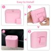 imageAccmor Car Trash Can with Lid Leakproof Vehicle Garbage Organizer Holder Bin with 60 Pcs Trash Bags Mini Auto Dustbin Interior Accessories Storage Container for SUV Office HomePink