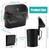 imageAccmor Car Trash Can with Lid Leakproof Vehicle Garbage Organizer Holder Bin with 60 Pcs Trash Bags Mini Auto Dustbin Interior Accessories Storage Container for SUV Office HomeBlack