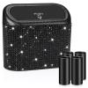 imageAccmor Car Trash Can with Lid Leakproof Vehicle Garbage Organizer Holder Bin with 60 Pcs Trash Bags Mini Auto Dustbin Interior Accessories Storage Container for SUV Office HomeCarbon FibreBlack Rhinestone