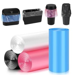 imageAccmor Mini Car Trash Can Bags for Auto Trash Bin 120 Count Small Garbage Bags Organizer TearResistant Liner Refills Vehicle Trash Can is not Included BlackBlack  White  Pink  Blue