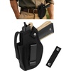 image:imageGun Holster for MenWomen Universal Holsters IWBOWB 9mm Holsters for Carry 380 Pistols Holster Suitable for Glock MampP Shield amp Subcompact Compact Similar HandgunBlack with Mag Pouch