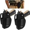 image:imageGun Holster for MenWomen Universal Holsters IWBOWB 9mm Holsters for Carry 380 Pistols Holster Suitable for Glock MampP Shield amp Subcompact Compact Similar HandgunBlack with Mag Pouch  2 Pack