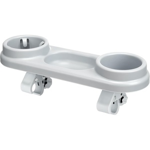 image:imageAccmor 3 in 1 Stroller Cup Holder with Snack Tray Universal Stroller Tray for Snacks On The Go Stroller Snack Tray for Mom and Baby Silver
