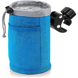 image:imageAccmor Cup Holder with Cell Phone HolderUniversal Oxford Fabric Bottle Cup Holder for Bike Stroller MotorcycleWheelchair Walker Trolleys ATV ScooterMarine BoatGolf CartBlue