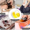 image:imageAccmor 10 Pcs Mini Glass Jars with Lids 018035053071 OZ Makeup Travel Containers with Inner Liners amp 5 Spatulas LeakProof Reusable Makeup Sample Container for Creams Lotion Essential OilsBlack White