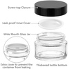 image:imageAccmor 10 Pcs Mini Glass Jars with Lids 018035053071 OZ Makeup Travel Containers with Inner Liners amp 5 Spatulas LeakProof Reusable Makeup Sample Container for Creams Lotion Essential OilsBlack