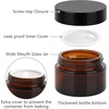 image:imageAccmor 10 Pcs Mini Glass Jars with Lids 018035053071 OZ Makeup Travel Containers with Inner Liners amp 5 Spatulas LeakProof Reusable Makeup Sample Container for Creams Lotion Essential OilsAmber