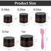 image:imageAccmor 10 Pcs Mini Glass Jars with Lids 018035053071 OZ Makeup Travel Containers with Inner Liners amp 5 Spatulas LeakProof Reusable Makeup Sample Container for Creams Lotion Essential OilsAmber