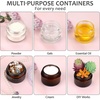 image:imageAccmor 10 Pcs Mini Glass Jars with Lids 018035053071 OZ Makeup Travel Containers with Inner Liners amp 5 Spatulas LeakProof Reusable Makeup Sample Container for Creams Lotion Essential OilsAmber