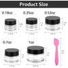 image:imageAccmor 10 Pcs Mini Glass Jars with Lids 018035053071 OZ Makeup Travel Containers with Inner Liners amp 5 Spatulas LeakProof Reusable Makeup Sample Container for Creams Lotion Essential OilsBlack