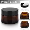 image:imageAccmor 10 Pcs Mini Glass Jars with Lids 018035053071 OZ Makeup Travel Containers with Inner Liners amp 5 Spatulas LeakProof Reusable Makeup Sample Container for Creams Lotion Essential OilsAmber White