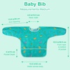 image:imageAccmor 4 Pack Long Sleeve Bibs Baby Smock Waterproof Sleeved Bib Smock for Baby Toddler 636 MonthsLake Blue DinosaurDark Blue ConstructionAnimalGreen Owl