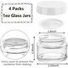 image:imageAccmor 4 oz Glass Jars with White Lids 4 Pack Empty Glass Jars Makeup Sample Container with Inner Liners Leakproof Round Airtight Cosmetic Travel Containers for Lotions Creams Candle MakingWhite