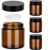 image:imageAccmor 4 oz Glass Jars with White Lids 4 Pack Empty Glass Jars Makeup Sample Container with Inner Liners Leakproof Round Airtight Cosmetic Travel Containers for Lotions Creams Candle MakingAmber