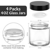 image:imageAccmor 4 oz Glass Jars with White Lids 4 Pack Empty Glass Jars Makeup Sample Container with Inner Liners Leakproof Round Airtight Cosmetic Travel Containers for Lotions Creams Candle MakingBlack
