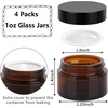 image:imageAccmor 4 oz Glass Jars with White Lids 4 Pack Empty Glass Jars Makeup Sample Container with Inner Liners Leakproof Round Airtight Cosmetic Travel Containers for Lotions Creams Candle MakingAmber