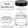 image:imageAccmor 4 oz Glass Jars with White Lids 4 Pack Empty Glass Jars Makeup Sample Container with Inner Liners Leakproof Round Airtight Cosmetic Travel Containers for Lotions Creams Candle MakingBlack