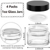 image:imageAccmor 4 oz Glass Jars with White Lids 4 Pack Empty Glass Jars Makeup Sample Container with Inner Liners Leakproof Round Airtight Cosmetic Travel Containers for Lotions Creams Candle MakingBlack