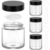 image:imageAccmor 4 oz Glass Jars with White Lids 4 Pack Empty Glass Jars Makeup Sample Container with Inner Liners Leakproof Round Airtight Cosmetic Travel Containers for Lotions Creams Candle MakingBlack