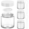 image:imageAccmor 4 oz Glass Jars with White Lids 4 Pack Empty Glass Jars Makeup Sample Container with Inner Liners Leakproof Round Airtight Cosmetic Travel Containers for Lotions Creams Candle MakingWhite