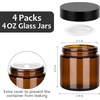 image:imageAccmor 4 oz Glass Jars with White Lids 4 Pack Empty Glass Jars Makeup Sample Container with Inner Liners Leakproof Round Airtight Cosmetic Travel Containers for Lotions Creams Candle MakingAmber
