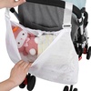 image:imageAccmor Universal Stroller Organizer Large Storage Stroller Bag Fits for Uppababy Nuna Britax Doona Strollers NonSlip Adjustable Storage Mesh Caddy Accessories for Stroller CribWhite