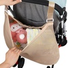 image:imageAccmor Universal Stroller Organizer Large Storage Stroller Bag Fits for Uppababy Nuna Britax Doona Strollers NonSlip Adjustable Storage Mesh Caddy Accessories for Stroller CribKhaki