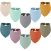 image:imageAccmor 10 Pack Muslin Baby Bibs 100 Cotton Bandana Drool Bibs for Baby Girls BoysTeething and Drooling