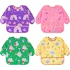 image:imageAccmor 4 Pack Long Sleeve Bibs Baby Smock Waterproof Sleeved Bib Smock for Baby Toddler 636 MonthsPurple UnicornPink DinosaurGreen OwlAnimal