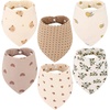 image:imageAccmor Muslin Baby Bibs Soft Baby Bandana Drool Bibs for Baby Girls Boys Bib for Drooling TeethingBear Rainbow Polka Dot Lemon Flower