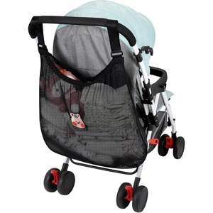 image:imageAccmor Universal Stroller Organizer Large Storage Stroller Bag Fits for Uppababy Nuna Britax Doona Strollers NonSlip Adjustable Storage Mesh Caddy Accessories for Stroller CribBlack