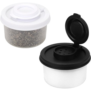image:imageAccmor Salt and Pepper Shakers Mini Salt Shaker to go Moisture Proof Salt Pepper Shakers Spice Container Dispenser for Camping Picnic Lunch Boxes Travel KitchenBlack White