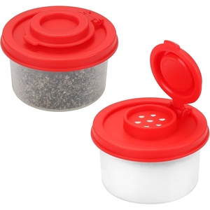 image:imageAccmor Salt and Pepper Shakers Mini Salt Shaker to go Moisture Proof Salt Pepper Shakers Spice Container Dispenser for Camping Picnic Lunch Boxes Travel KitchenRed