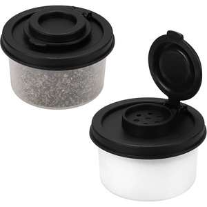 image:imageAccmor Salt and Pepper Shakers Mini Salt Shaker to go Moisture Proof Salt Pepper Shakers Spice Container Dispenser for Camping Picnic Lunch Boxes Travel KitchenBlack