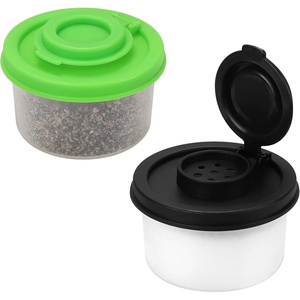 image:imageAccmor Salt and Pepper Shakers Mini Salt Shaker to go Moisture Proof Salt Pepper Shakers Spice Container Dispenser for Camping Picnic Lunch Boxes Travel KitchenBlack Green