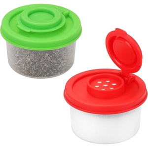 image:imageAccmor Salt and Pepper Shakers Mini Salt Shaker to go Moisture Proof Salt Pepper Shakers Spice Container Dispenser for Camping Picnic Lunch Boxes Travel KitchenRed Green