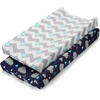 image:imageAccmor Muslin Baby Changing Pad Cover 100 Cotton Universal Fitted Diaper Change Table Pad Covers for Girls Boys Soft Breathable Changing Pad Sheets 2 PackWhale  Cloud