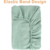image:imageAccmor Muslin Baby Changing Pad Cover 100 Cotton Universal Fitted Diaper Change Table Pad Covers for Girls Boys Soft Breathable Changing Pad Sheets 2 PackLight Gray  Sage