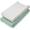 image:imageAccmor Muslin Baby Changing Pad Cover 100 Cotton Universal Fitted Diaper Change Table Pad Covers for Girls Boys Soft Breathable Changing Pad Sheets 2 PackLight Gray  Sage