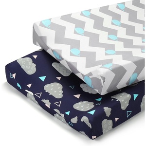 image:imageAccmor Muslin Baby Changing Pad Cover 100 Cotton Universal Fitted Diaper Change Table Pad Covers for Girls Boys Soft Breathable Changing Pad Sheets 2 PackWhale  Cloud