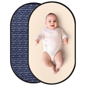 image:imageAccmor Portable Diaper Changing Pad PU Leather Baby Diaper Changing Mat Waterproof Baby Changing Mat for Travel or at Home UseBlue Cloud